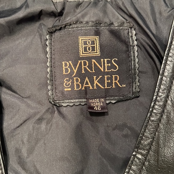 BYRENS & BAKER Black Leather Vest SZ 46 - Picture 3 of 5